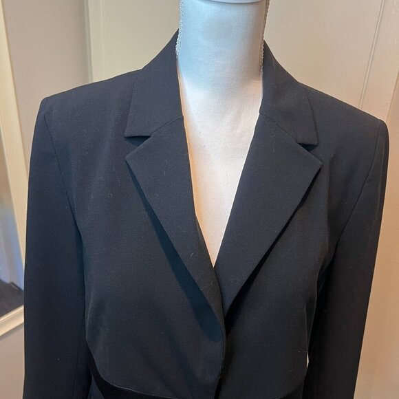 Apostrophe Essentials Black Blazer with velvet & satin detail, Size 16 - Picture 2 of 13